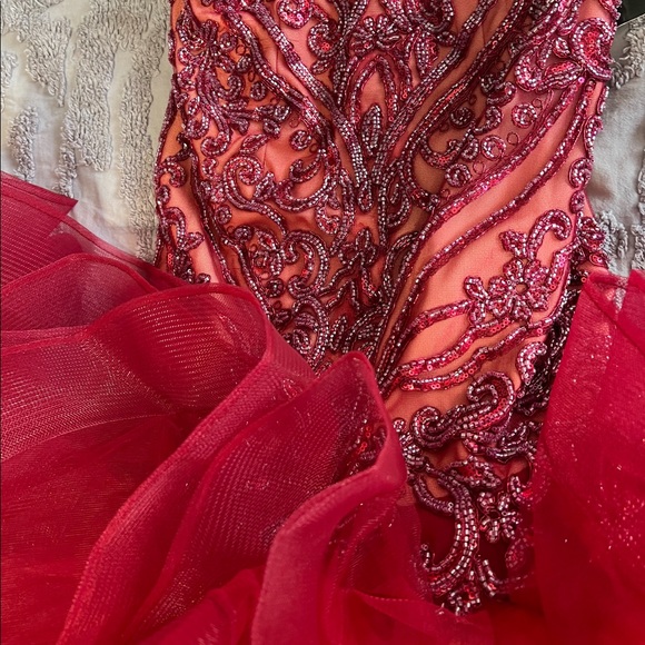 Burgundy Mermaid Style Prom Dress - Picture 9 of 9